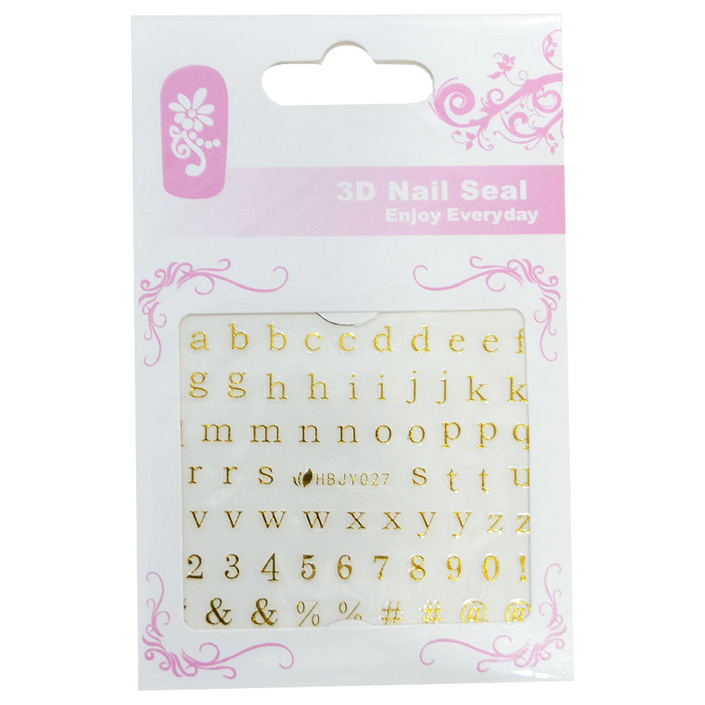 ネイルシール SC004 アルファベット ローマン小文字 ゴールド ネイルステッカー