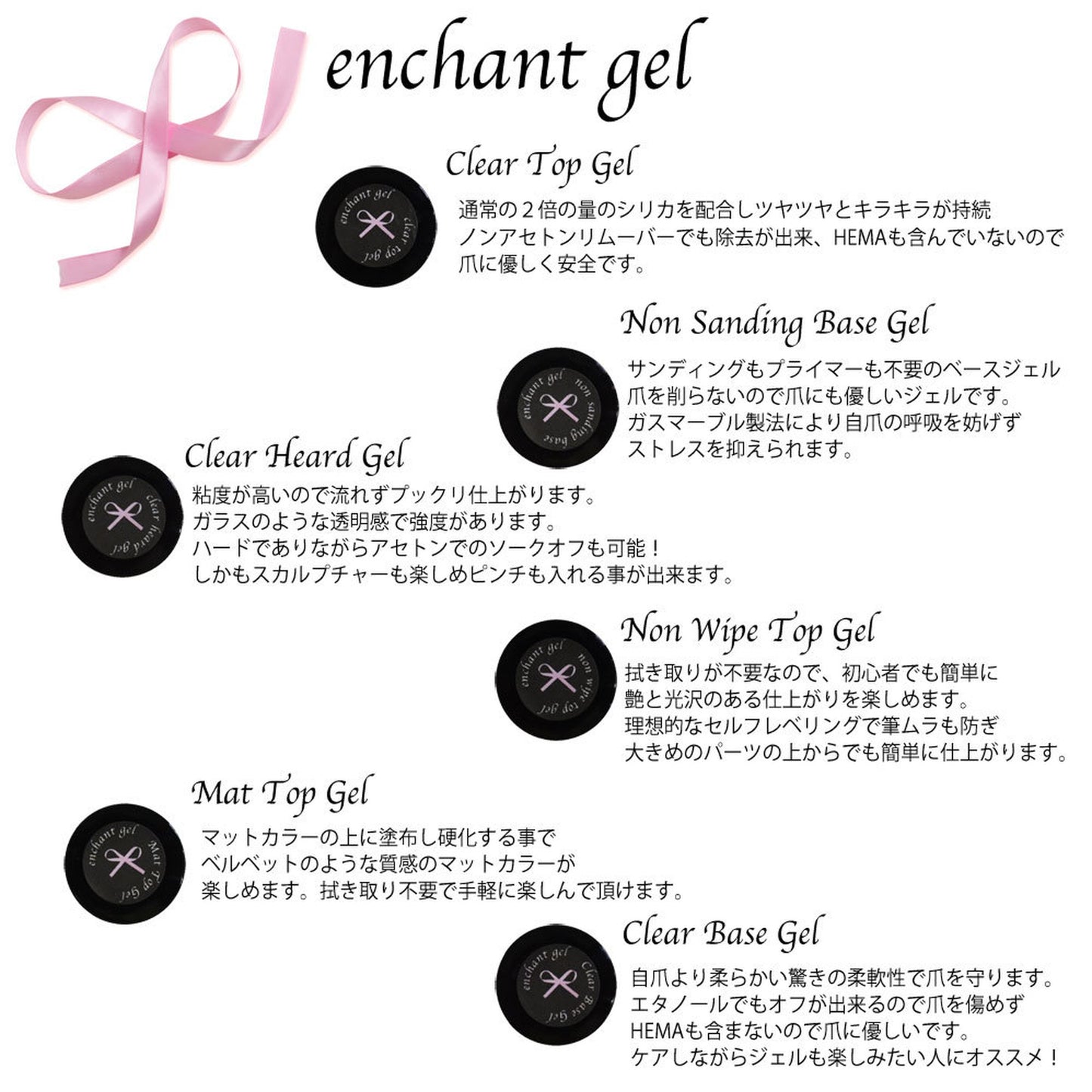 ハードジェルクリアー 10グラム　 エンチャントジェル／【お徳用10g】enchant gel clear hard gel 10g