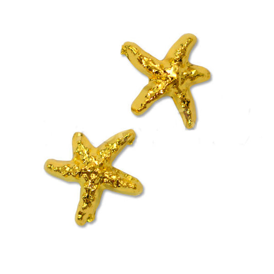 夏にぴったりのジュエリーメタルパーツ 4粒入り　starfish 【L】ヒトデ（ゴールド）5ｍｍ×5ｍｍ