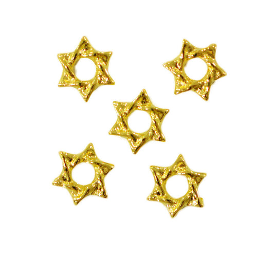 メタルパーツ　Hexagonal star　6mm　ゴールド　5個　MP10155 六芒星 ヘキサグラム