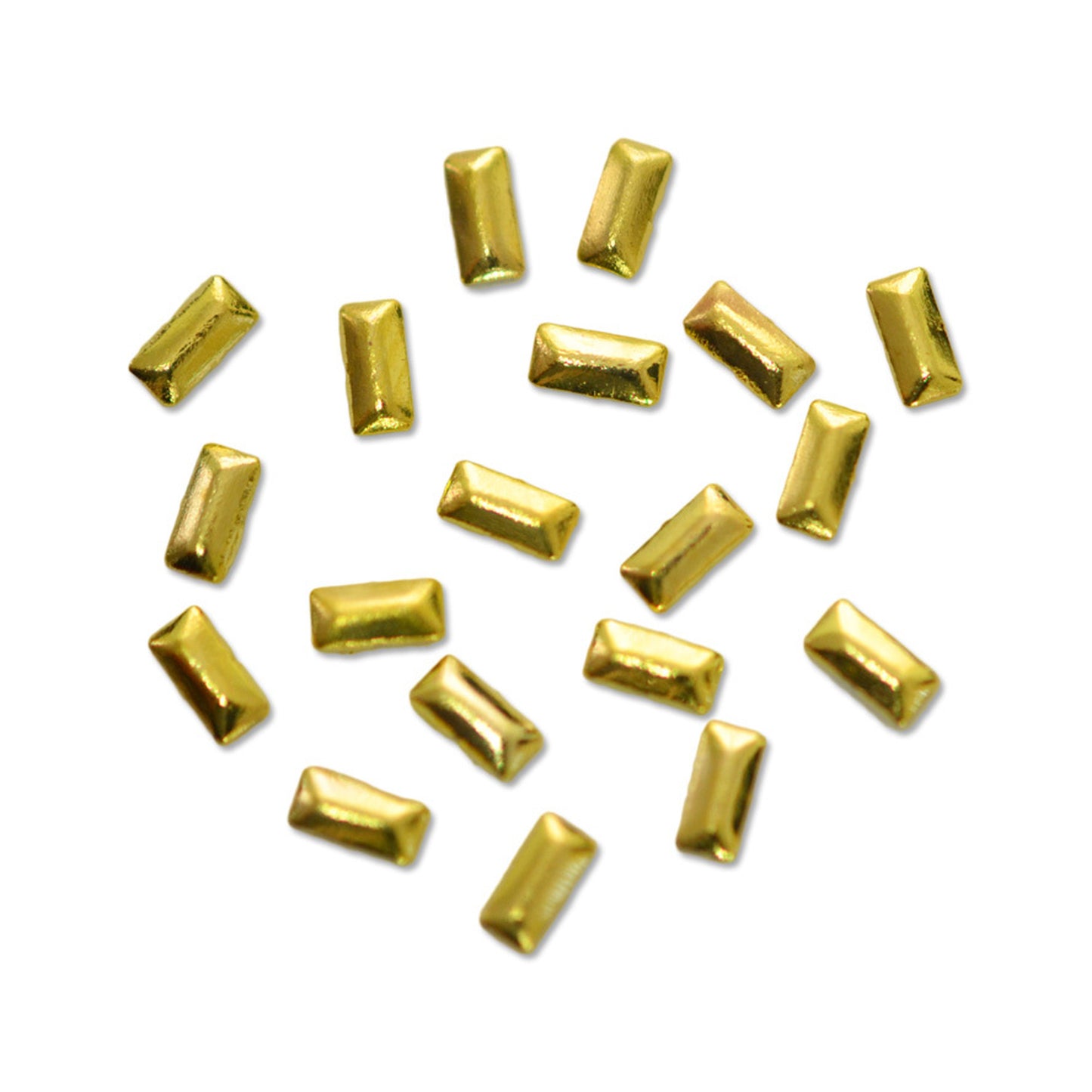 メタルスタッズ　mp10089 レクタングル　1mm×3mm　ゴールド 20pic / 小さい長方形のメタルパーツ