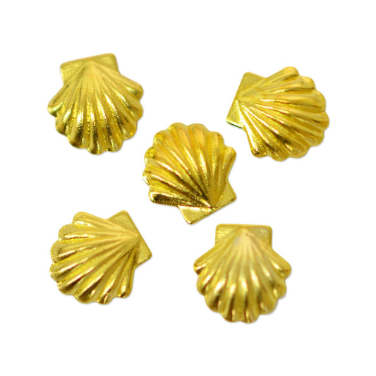 メタルシェル（ゴールド）貝殻5ｍｍ×5ｍｍ：10粒／夏にぴったりのメタルパーツ