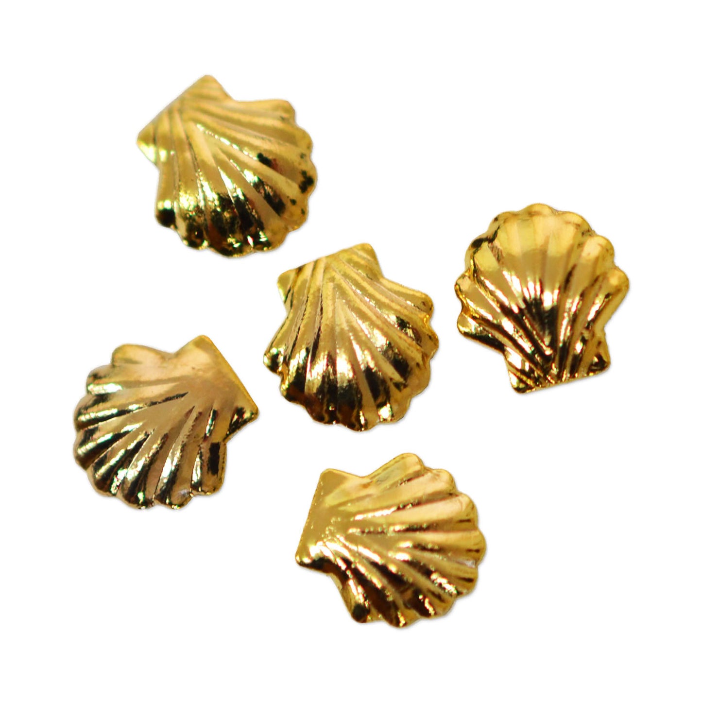 メタルシェル　アンティークゴールド 貝殻5ｍｍ×5ｍｍ：15粒／夏にぴったりのメタルパーツ